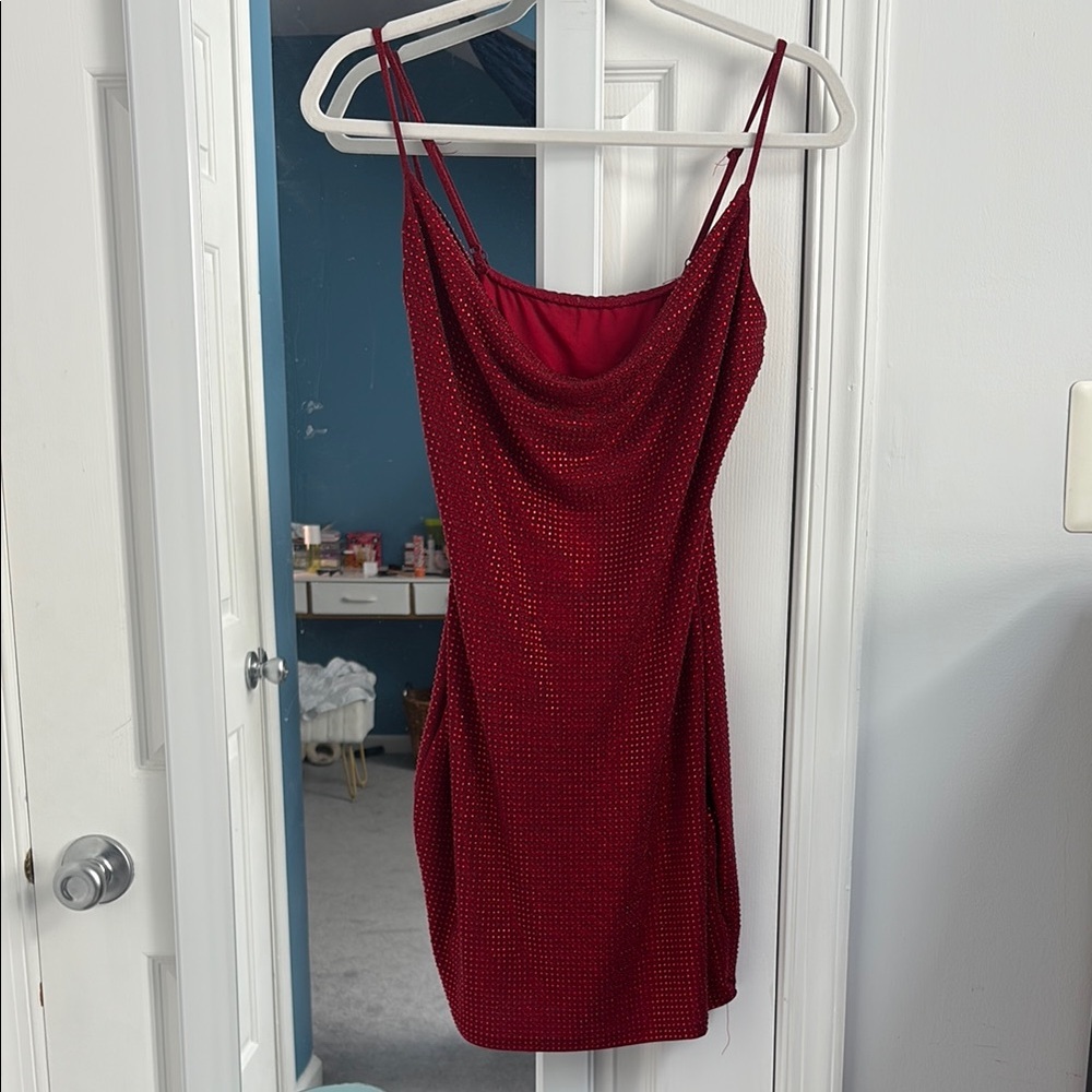 Windsor Burgundy Draped Mini Dress